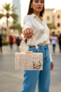 Acrylic Marble Name Clutch