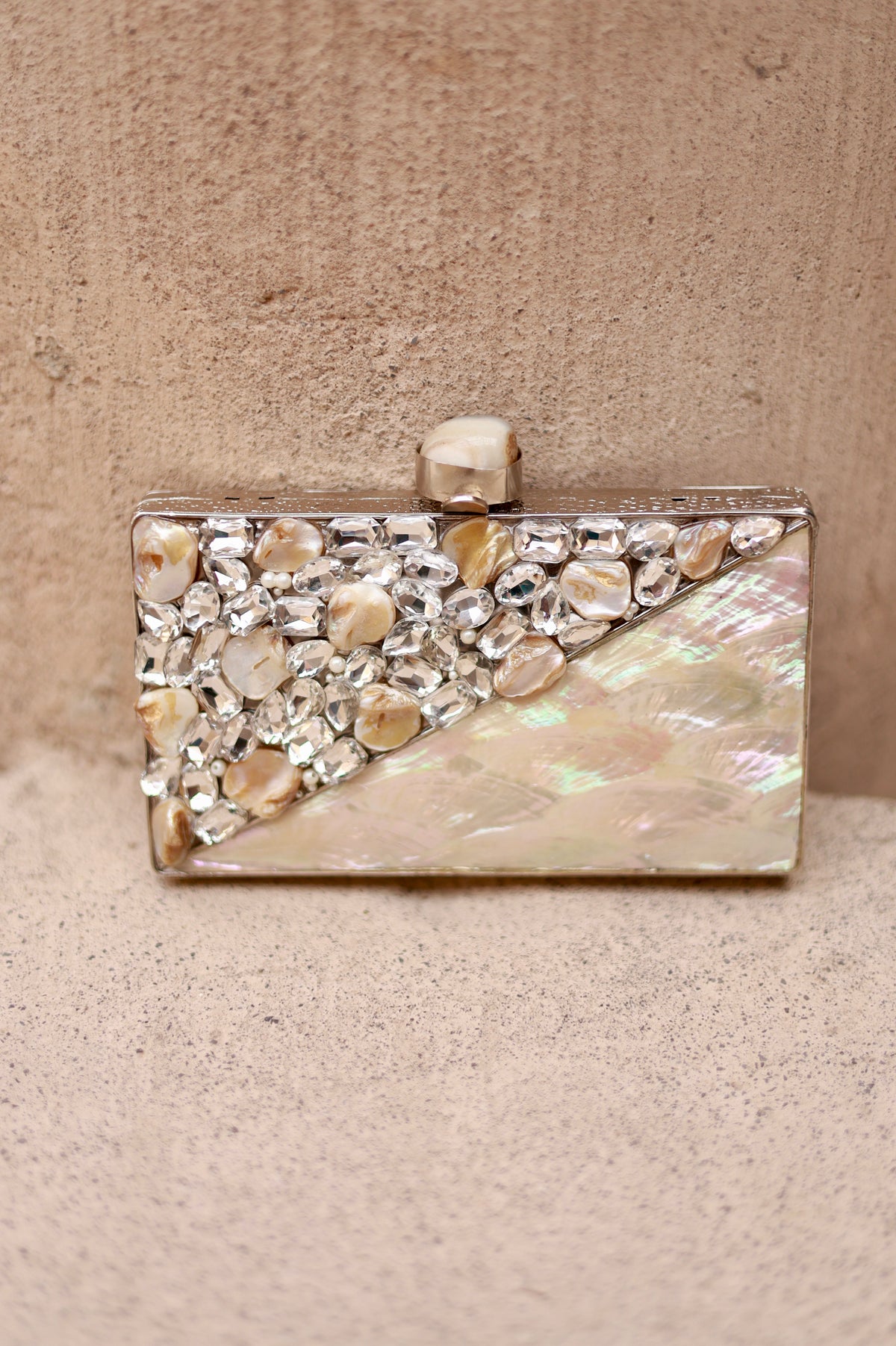 Silver Diamond Clutch