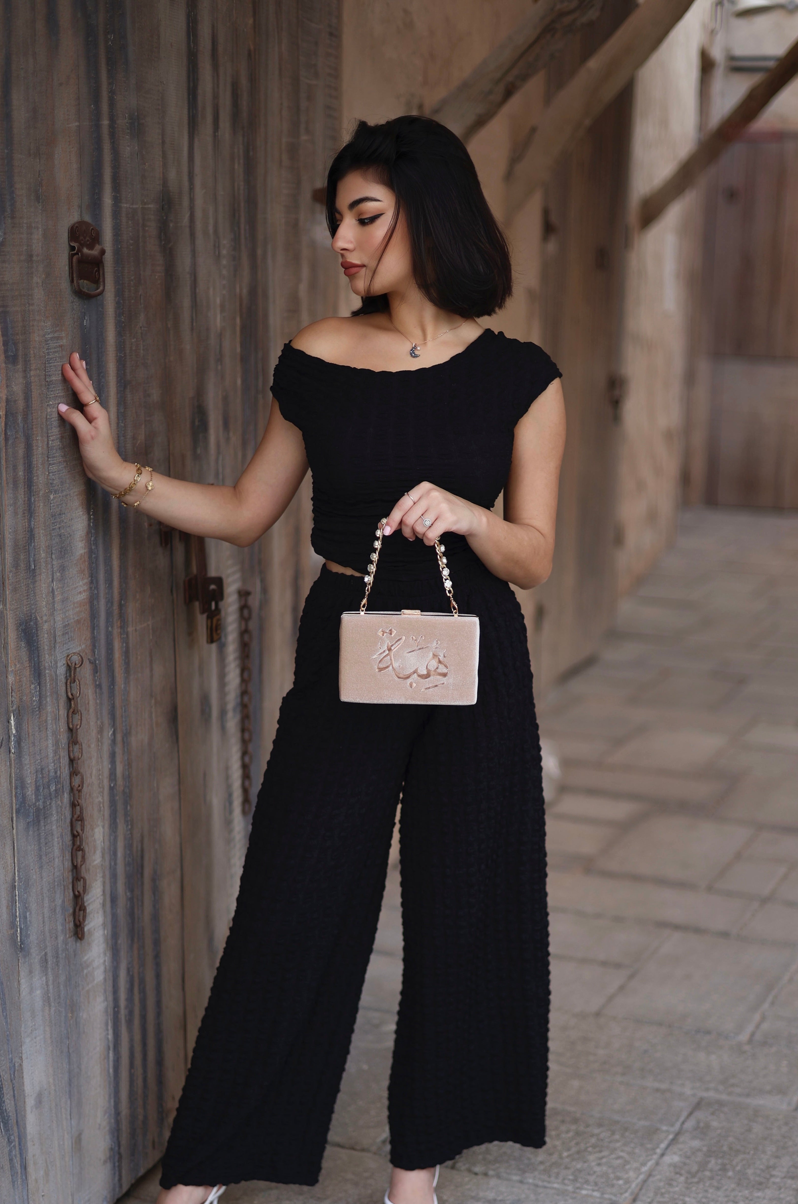 Velvet Name Clutch