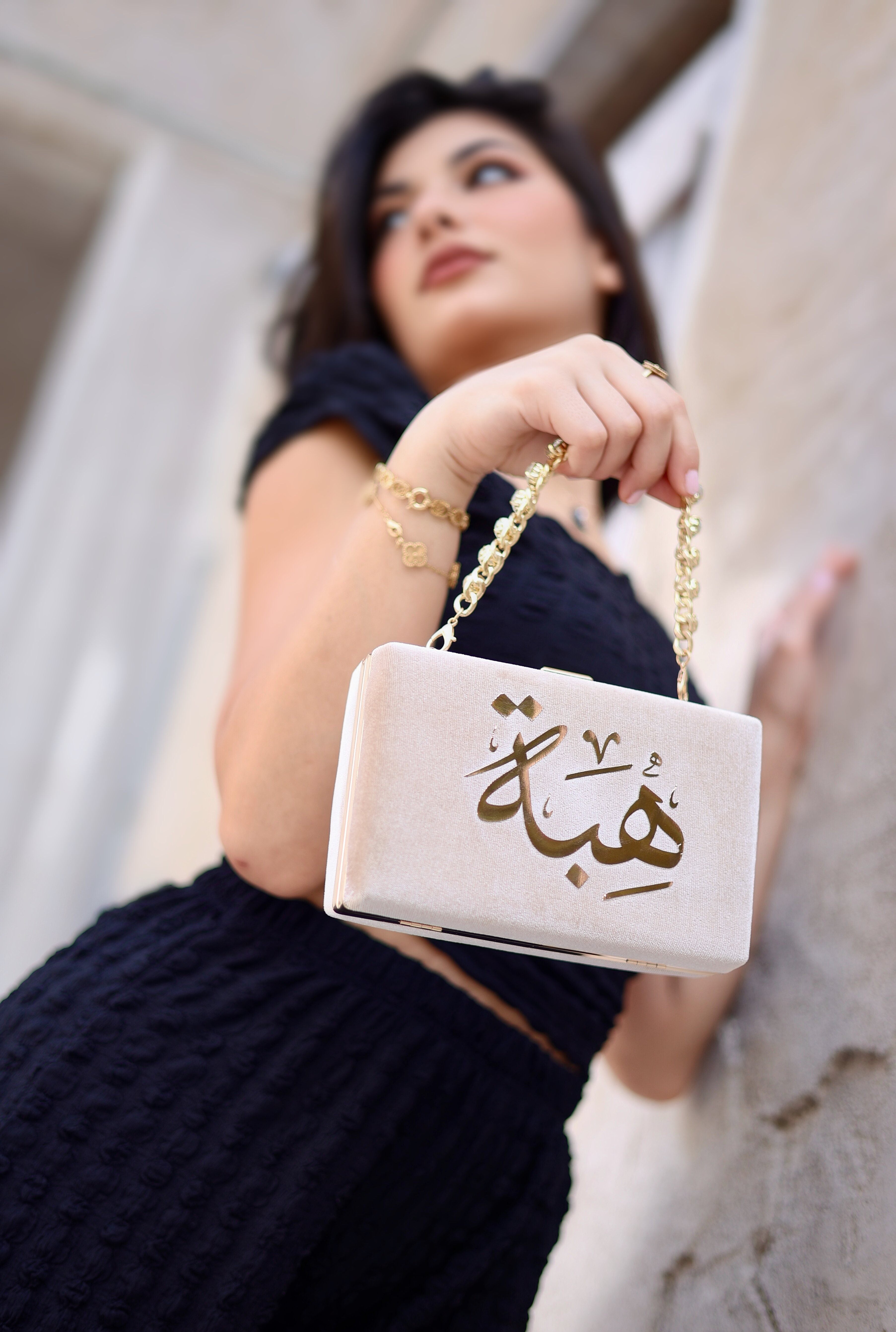 Velvet Name Clutch