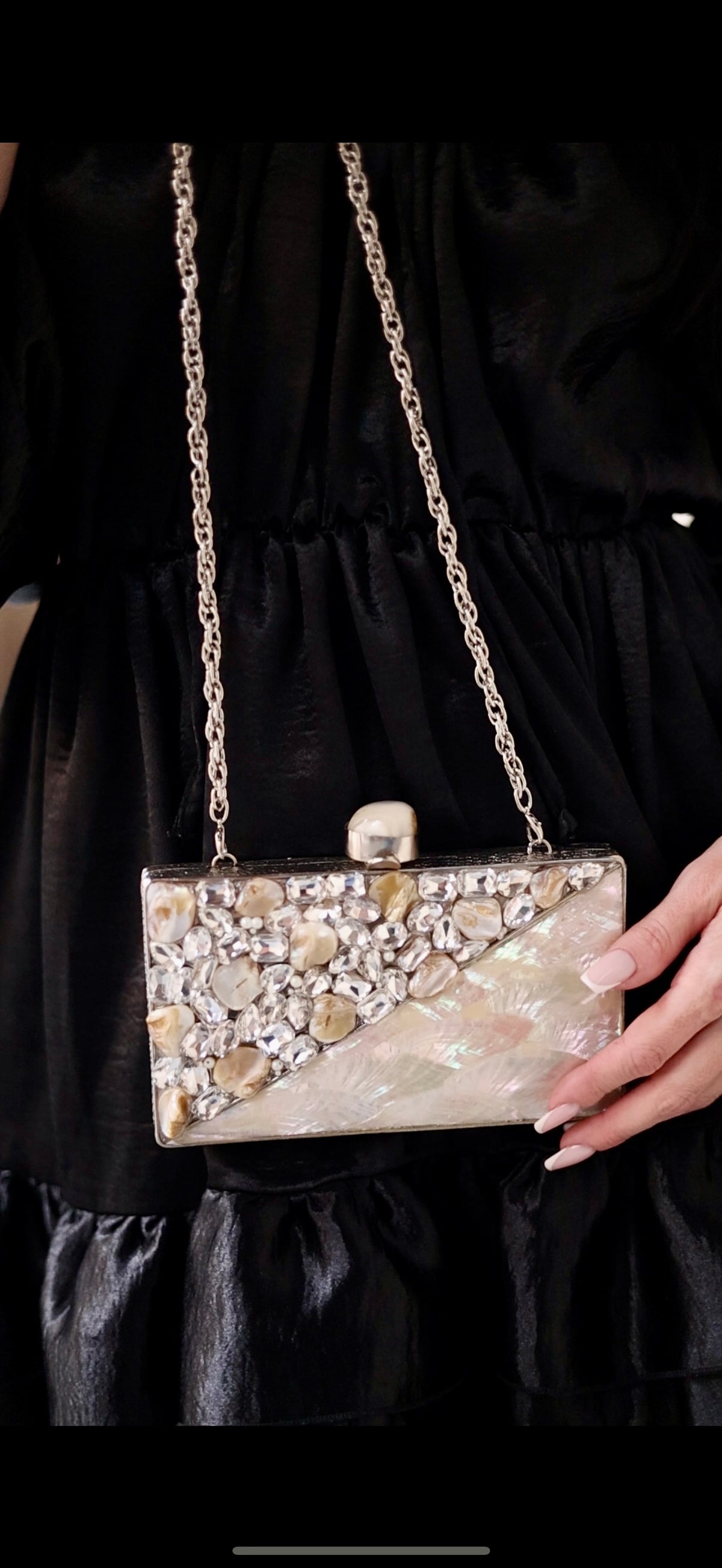 Silver Diamond Clutch
