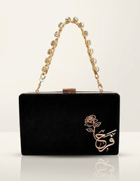 Velvet Name Clutch