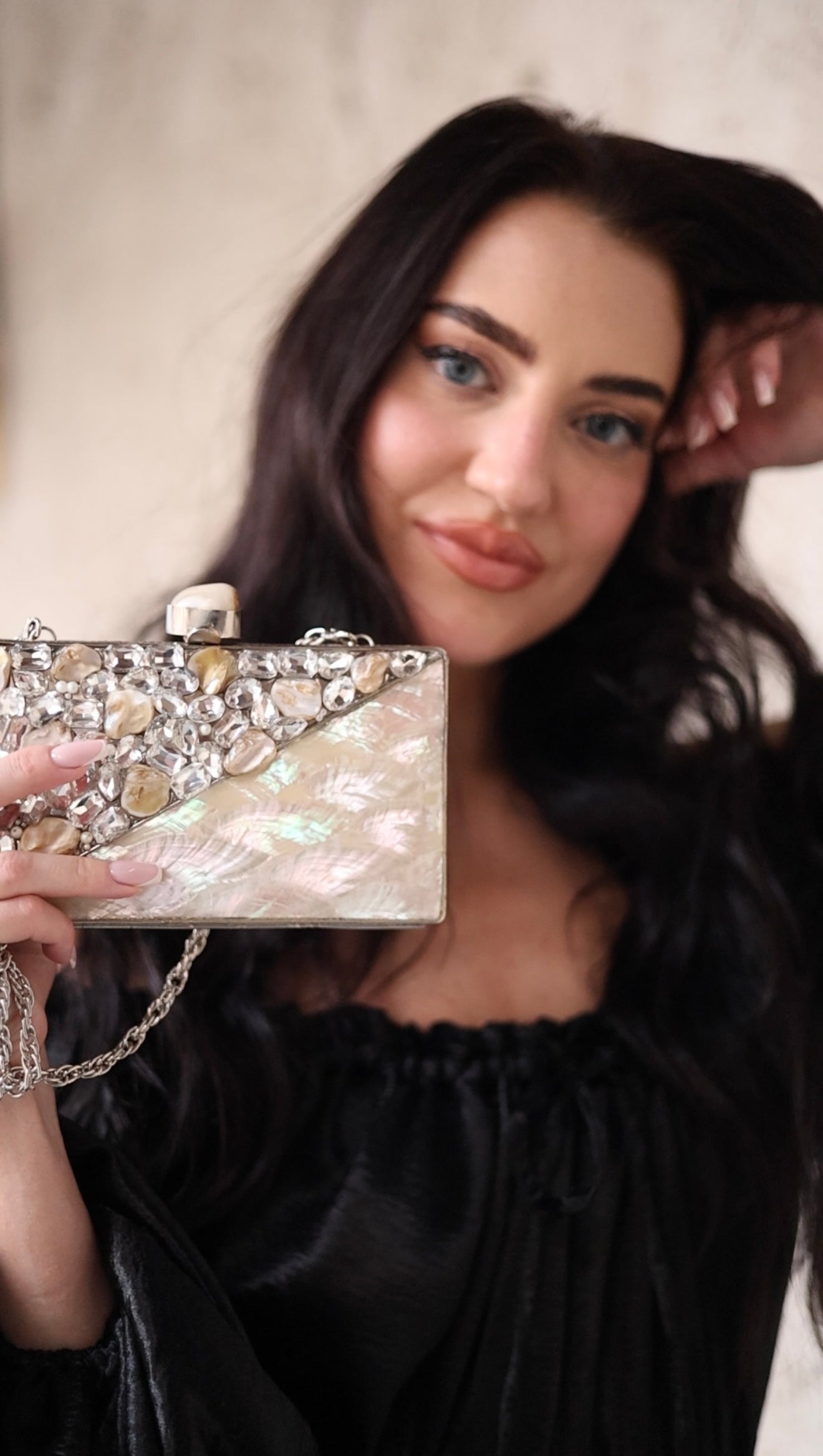 Silver Diamond Clutch