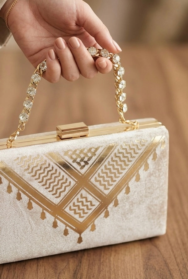 Velvet Keffiyeh Clutch