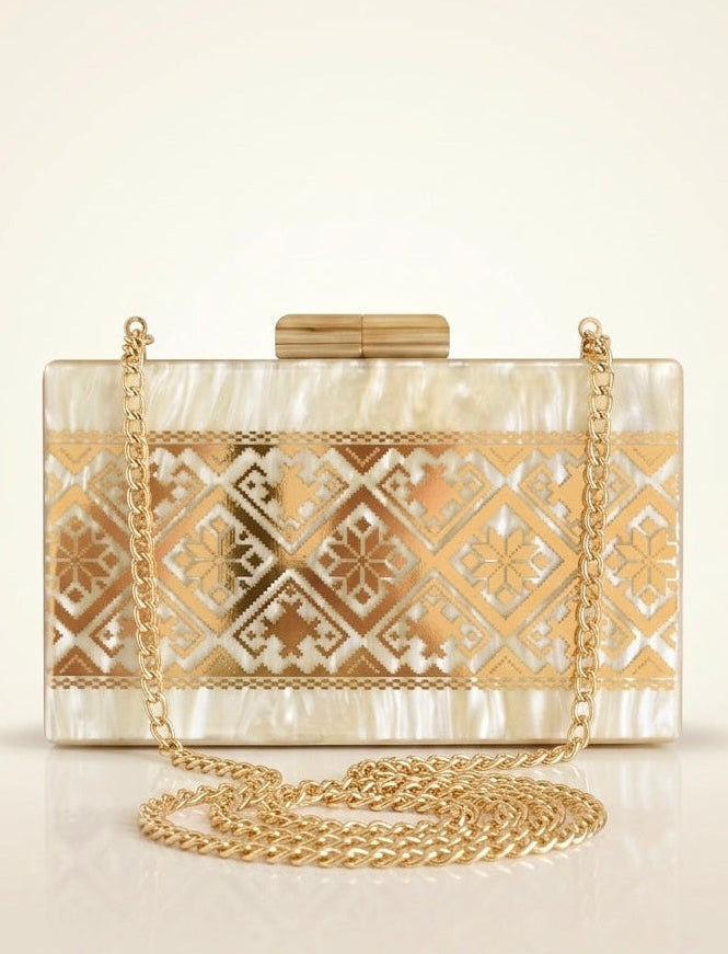 Luminous Tatreez Clutch