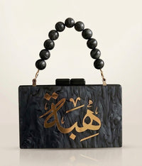 Acrylic Marble Name Clutch