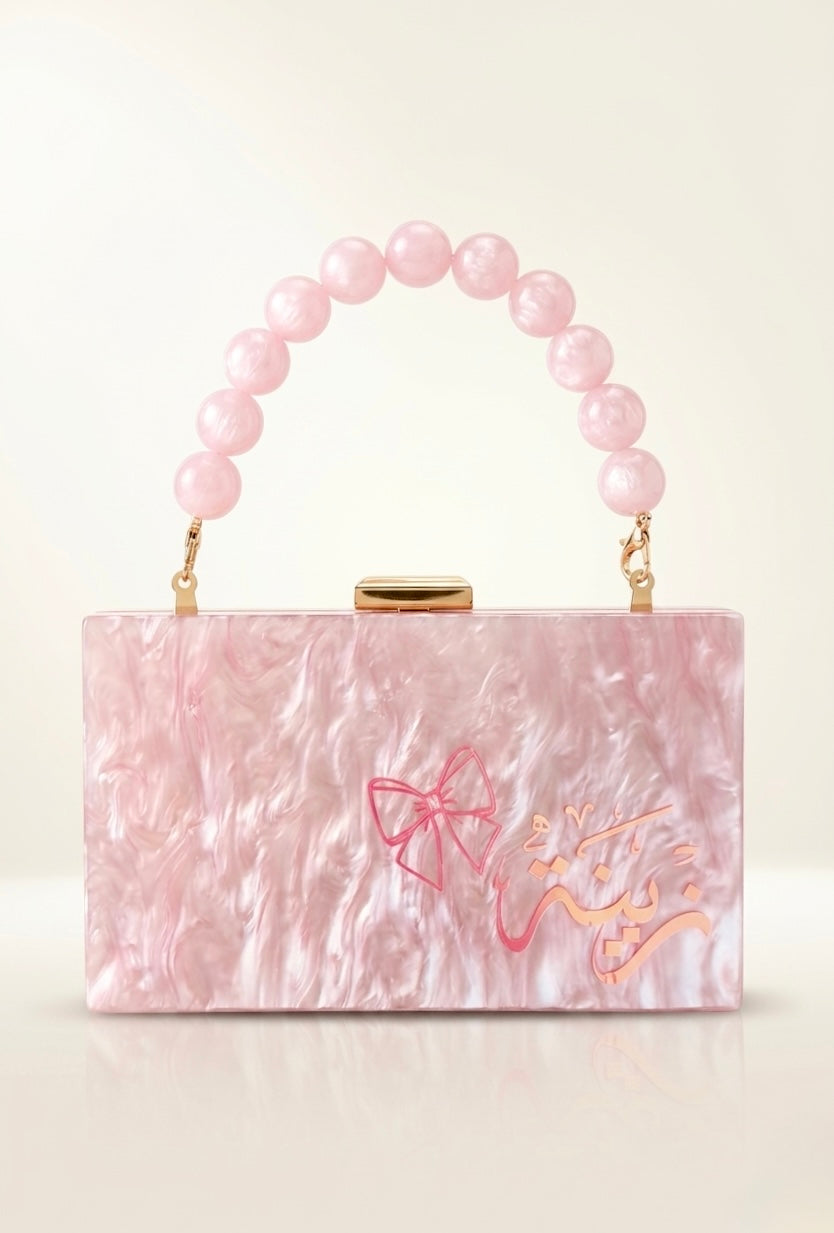 Acrylic Marble Name Clutch