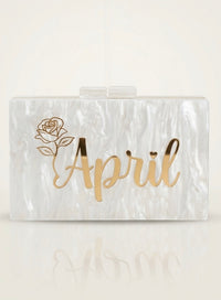 Acrylic Marble Name Clutch