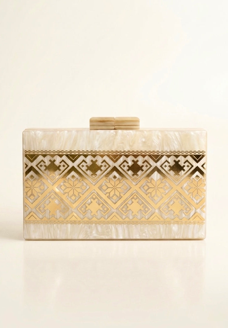 Luminous Tatreez Clutch