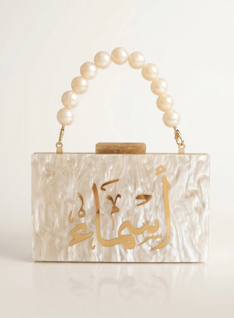 Acrylic Marble Name Clutch