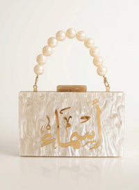 Acrylic Marble Name Clutch