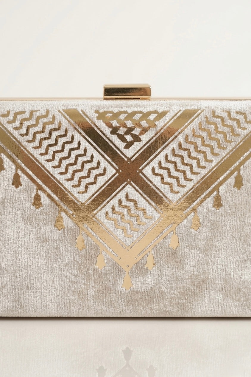 Velvet Keffiyeh Clutch