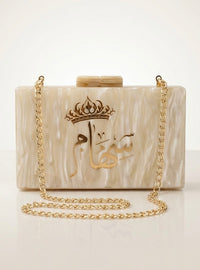 Acrylic Marble Name Clutch