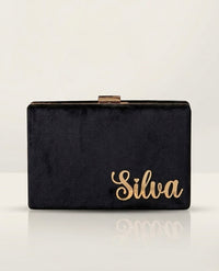 Velvet Name Clutch