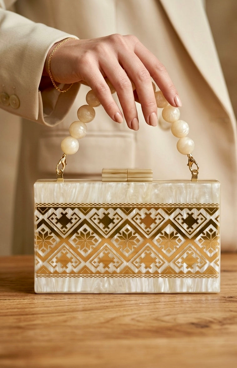 Luminous Tatreez Clutch
