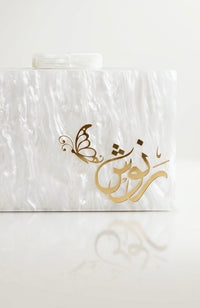 Acrylic Marble Name Clutch