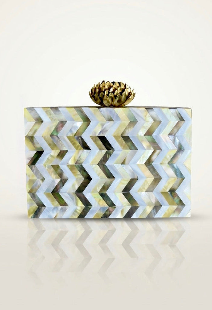 Golden Lotus Clutch