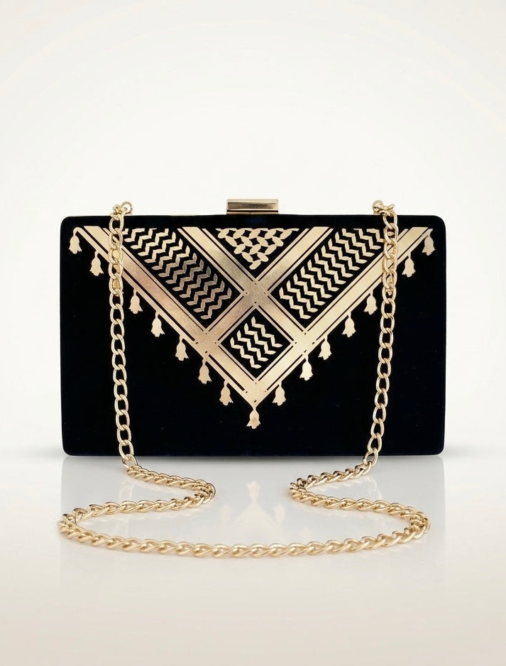 Velvet Keffiyeh Clutch
