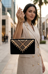 Velvet Keffiyeh Clutch