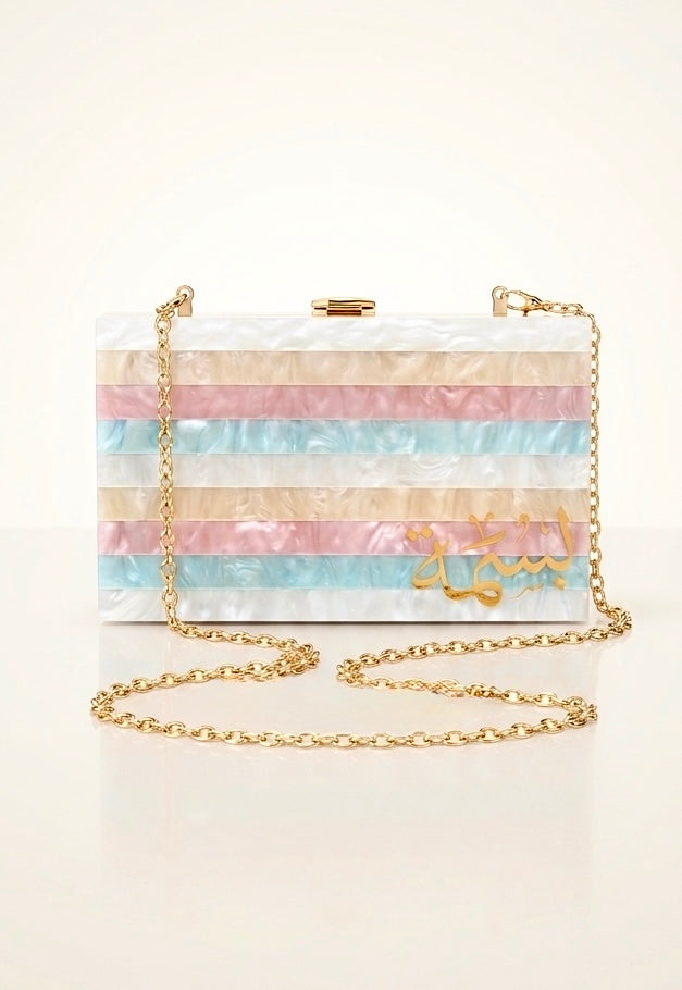 Multicolor Name Clutch