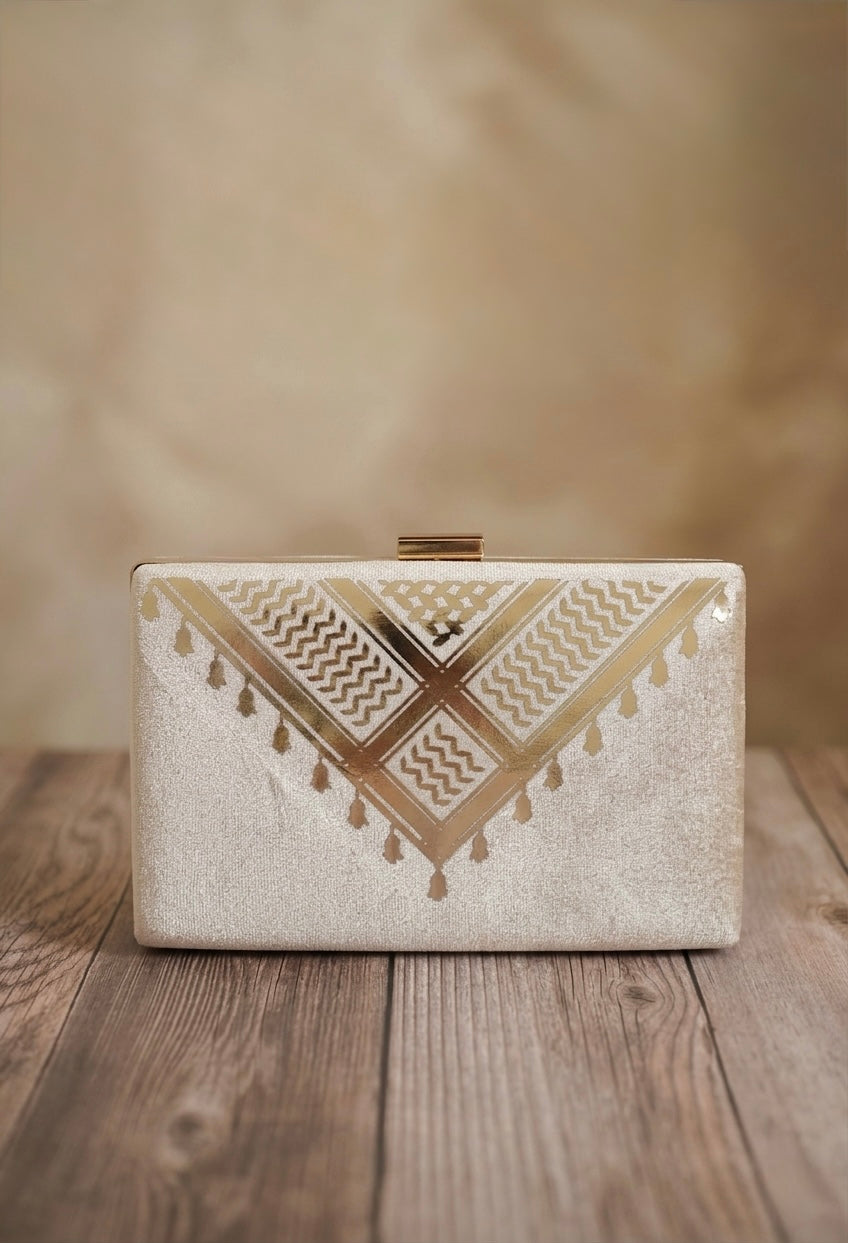 Velvet Keffiyeh Clutch