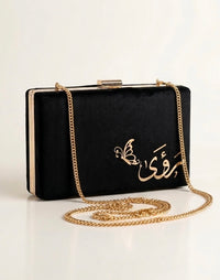 Velvet Name Clutch