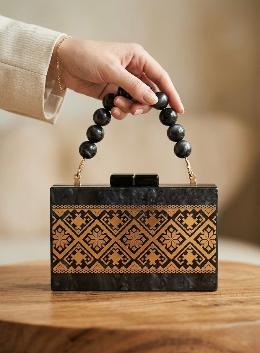 Luminous Tatreez Clutch