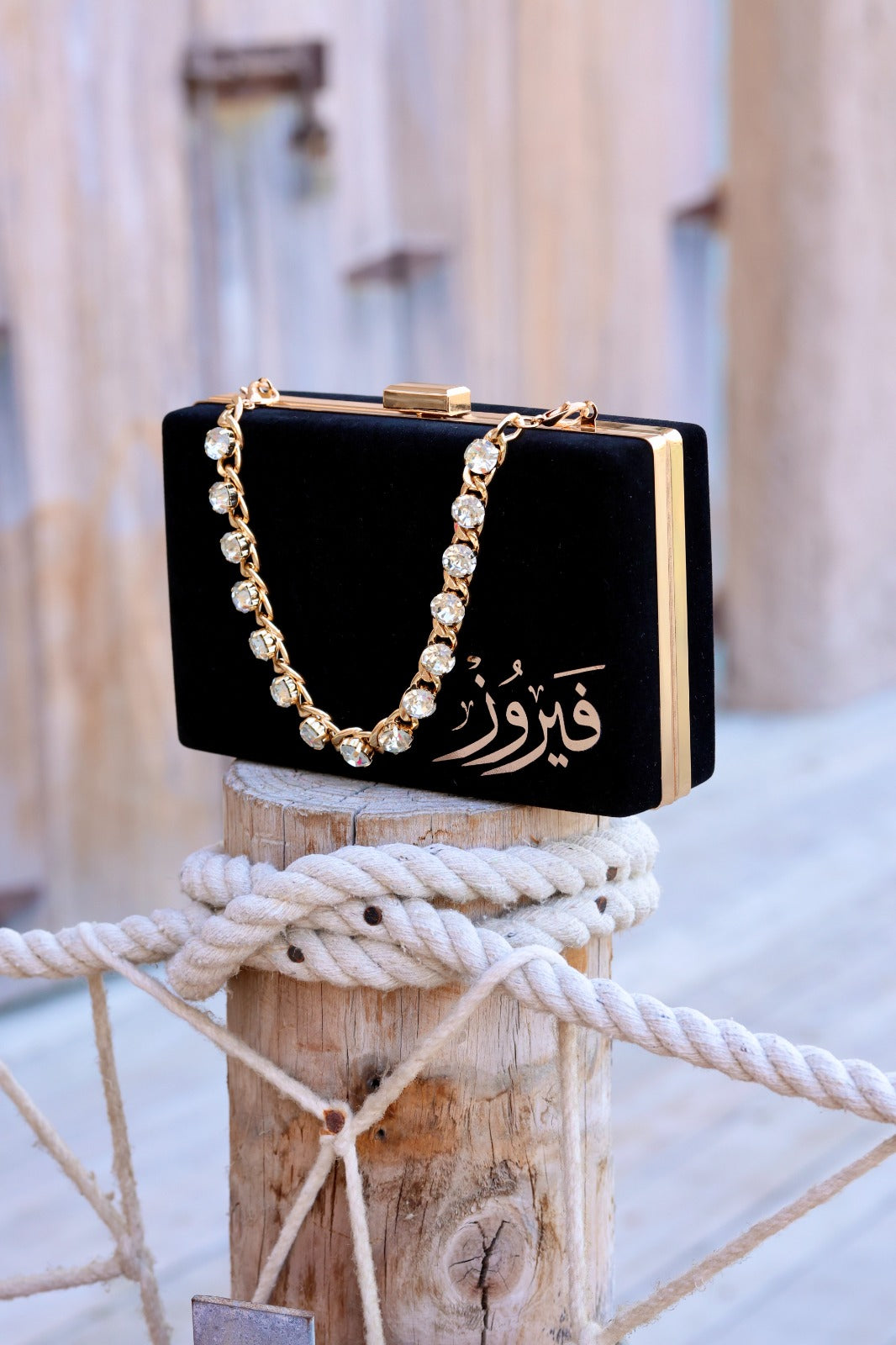 Velvet Name Clutch