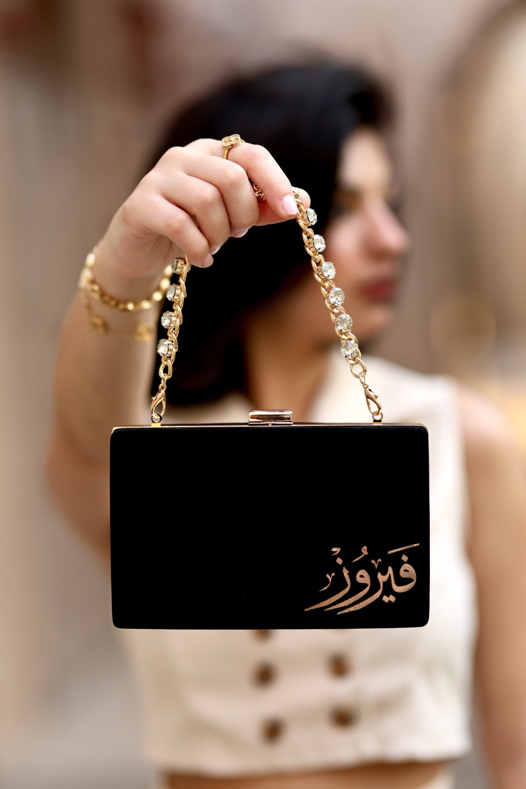 Velvet Name Clutch