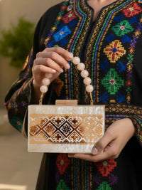 Luminous Tatreez Clutch