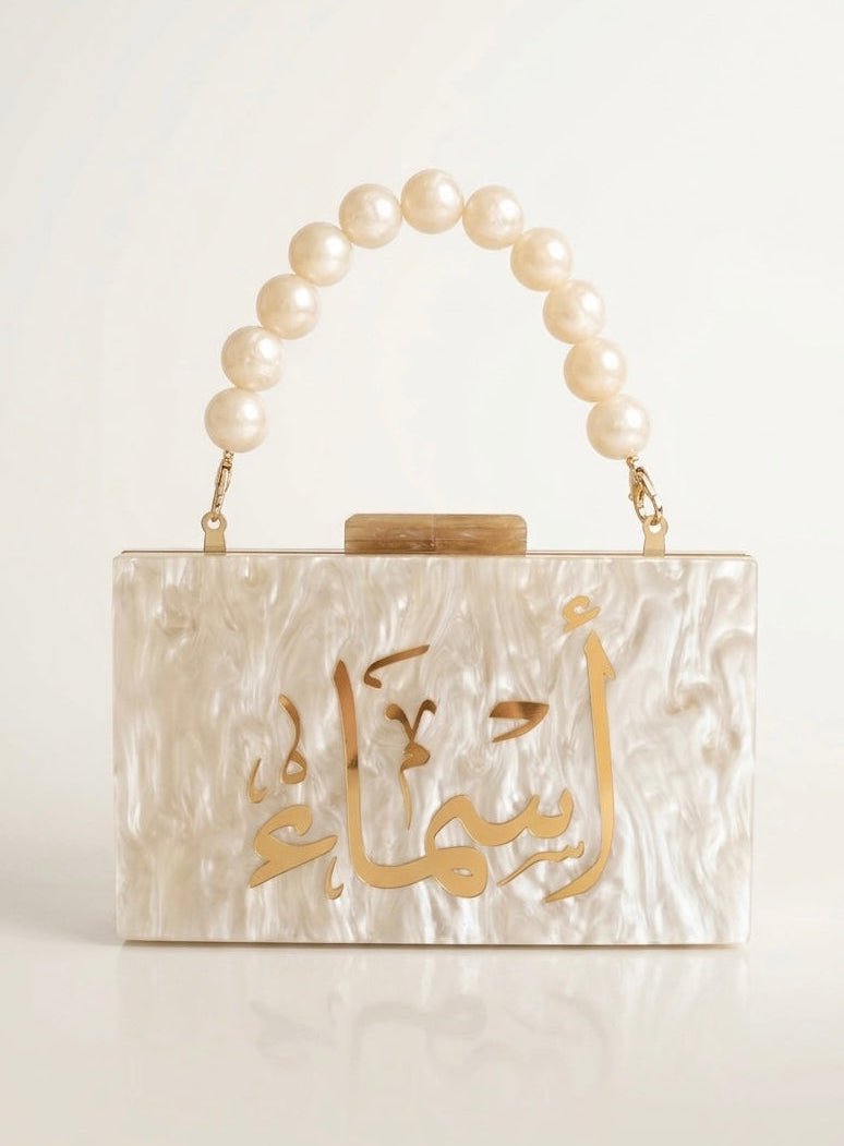Acrylic Marble Name Clutch - Design by Juman