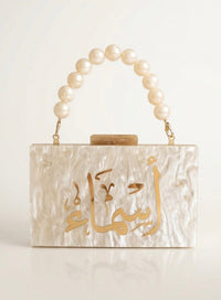 Acrylic Marble Name Clutch - Design by Juman