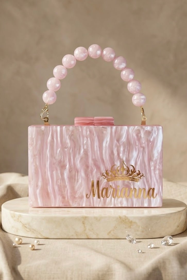 Acrylic Marble Name Clutch - Design by Juman