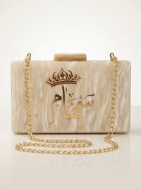 Acrylic Marble Name Clutch - Design by Juman