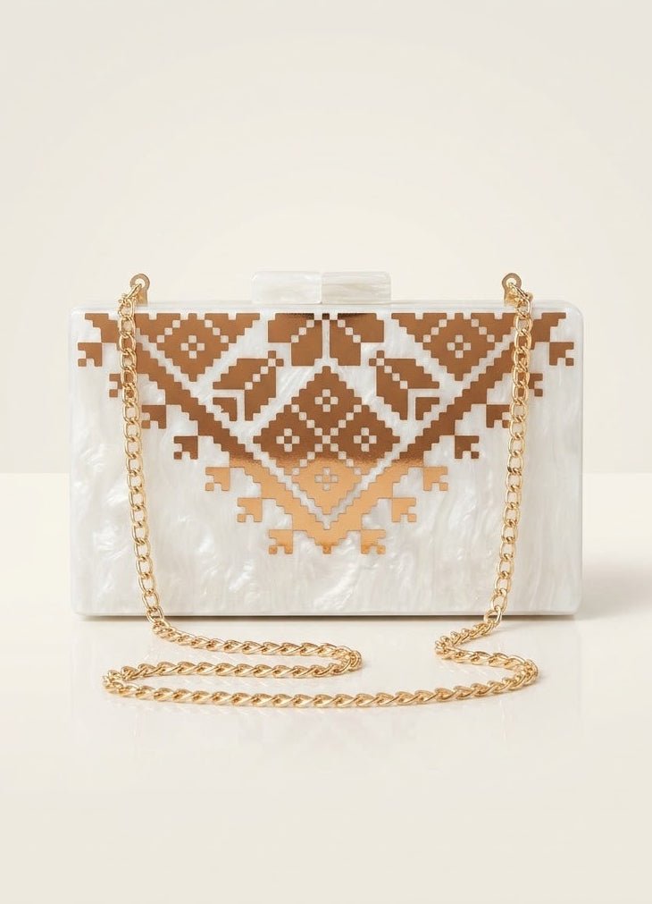Marble Tatreez Clutch - Design by Juman