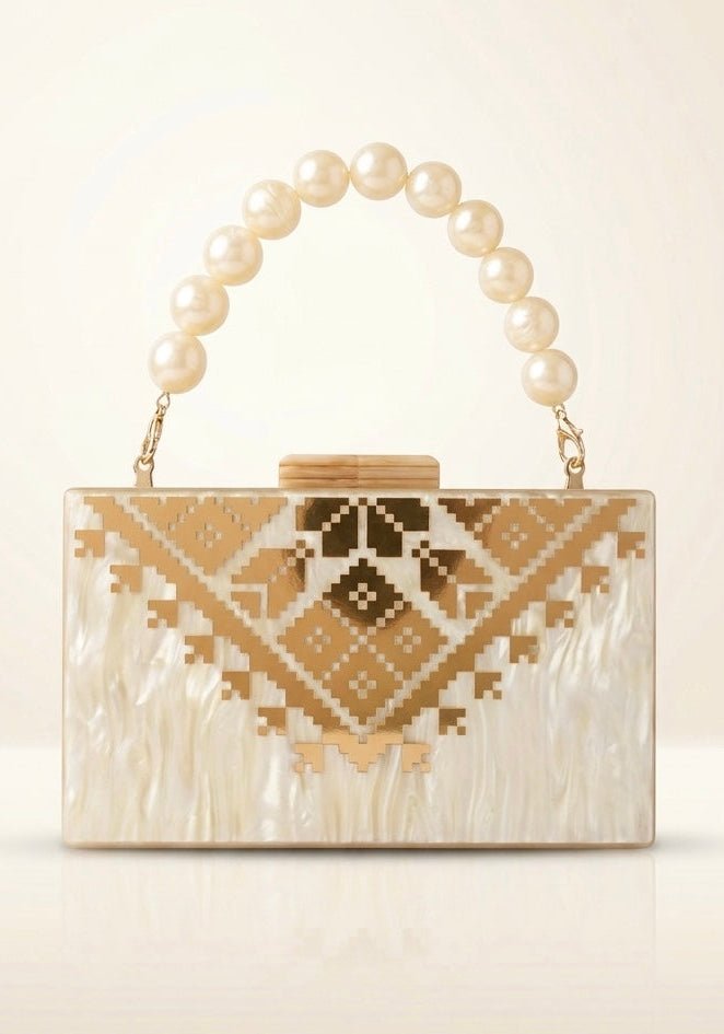 Marble Tatreez Clutch