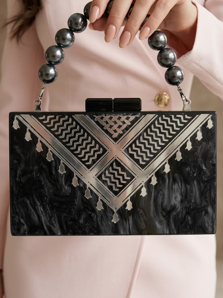 Signature Silver Keffiyeh - Design by Juman