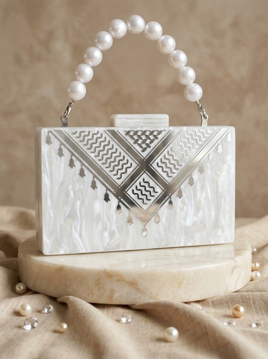 Signature Silver Keffiyeh - Design by Juman