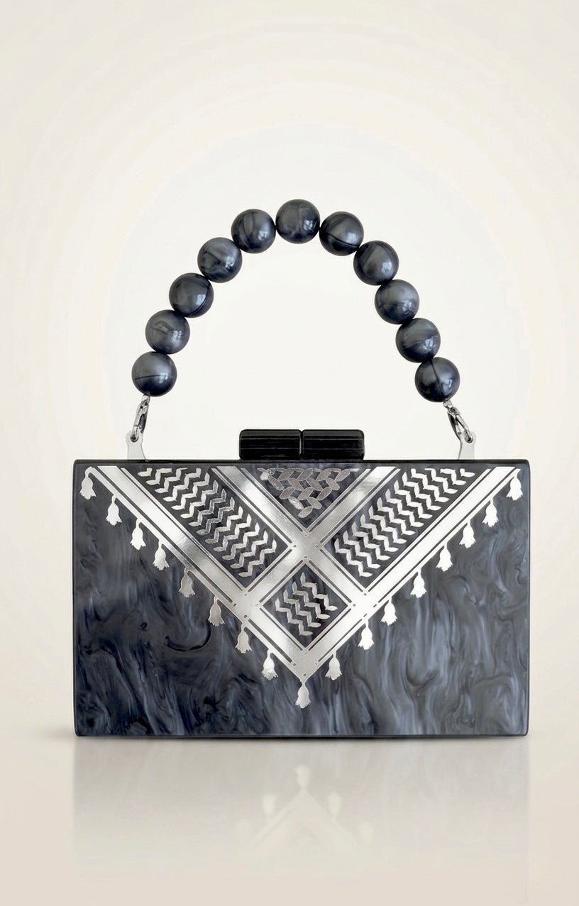Signature Silver Keffiyeh - Design by Juman