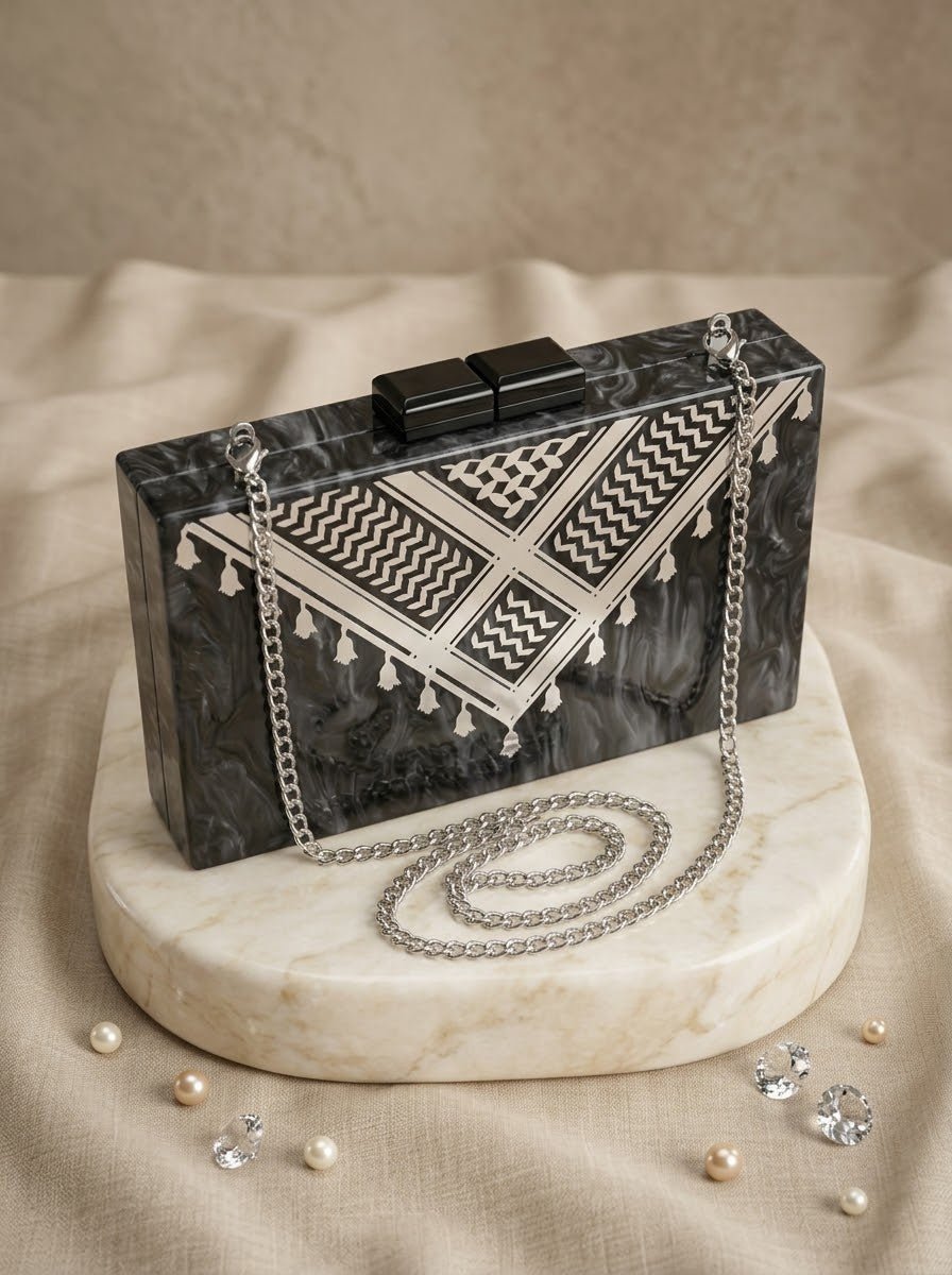 Signature Silver Keffiyeh - Design by Juman